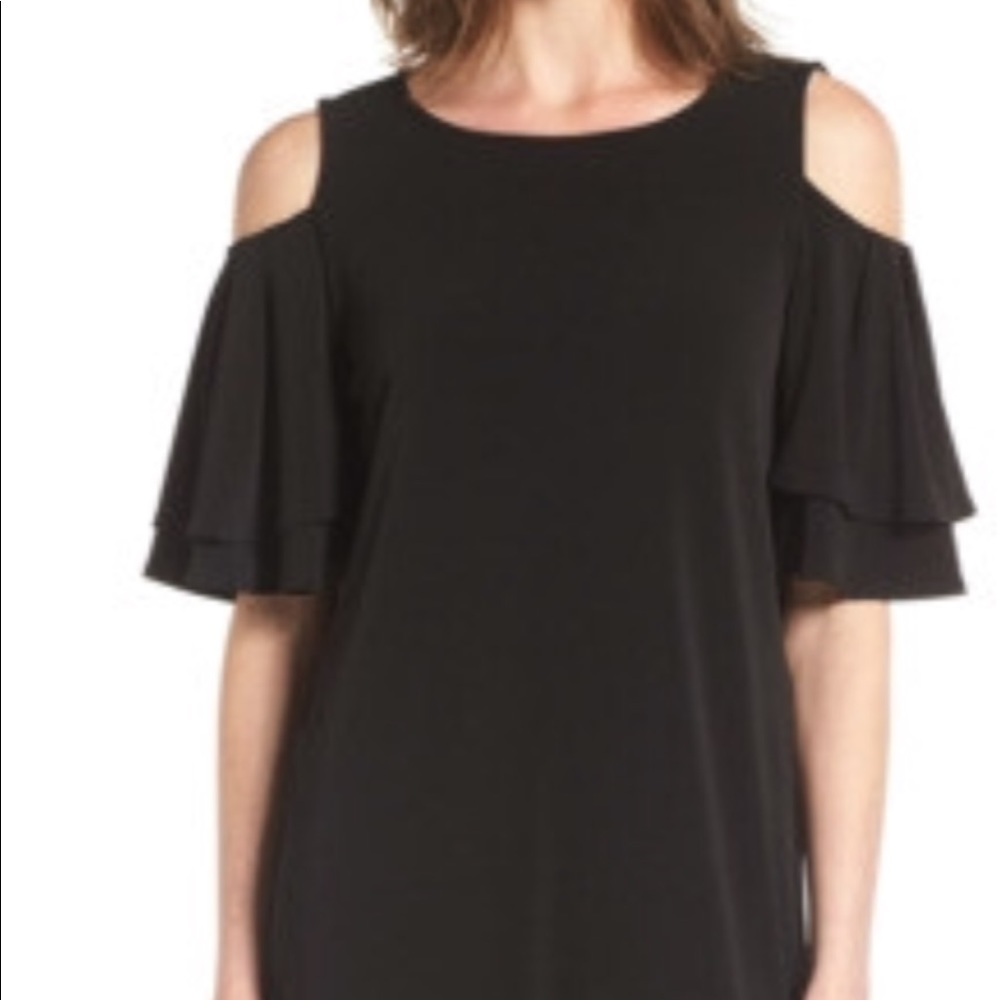 Halogen Cold Shoulder Shift Dress Black Size Small